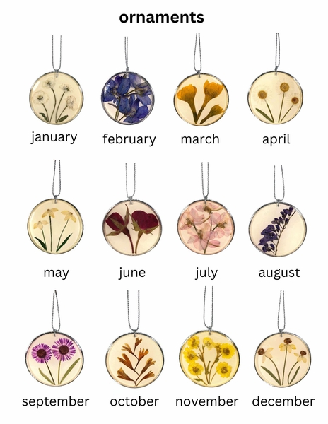 Birth Month Flower Ornaments