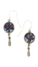 Texas Bluebonnet on Dusk Blue Ultra SM RND Earrings w/Drop