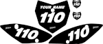2010-2026 Kawasaki KLX110 "Black & White" Pre-Printed Backgrounds by Fast Times