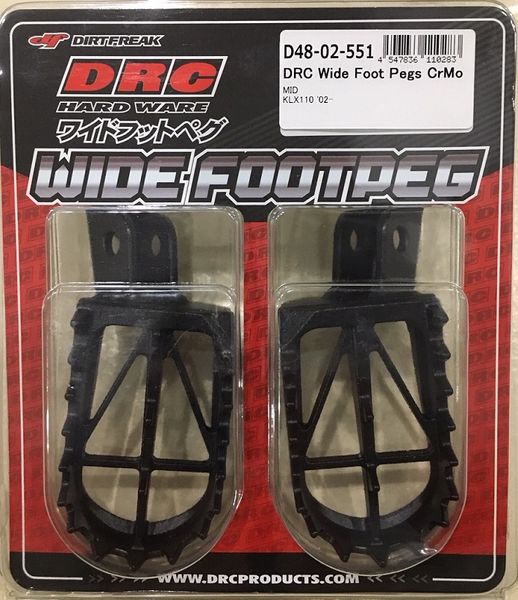 Kawasaki KLX110 50mm Wide Foot Pegs by DRC