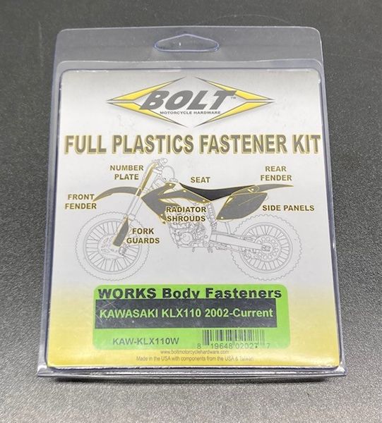 WORKS PLASTICS FASTENER KIT BY BOLT FOR KLX110