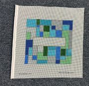 GEOMETRIC STACKED UP BLUE GREEN TEFILLIN BAG by Studio 2