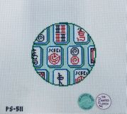 MAHJONG TILES ROUND JEWEL by Atlantic Blue Canvas