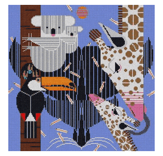 ZOO BABIES by Charley Harper. 18 mesh