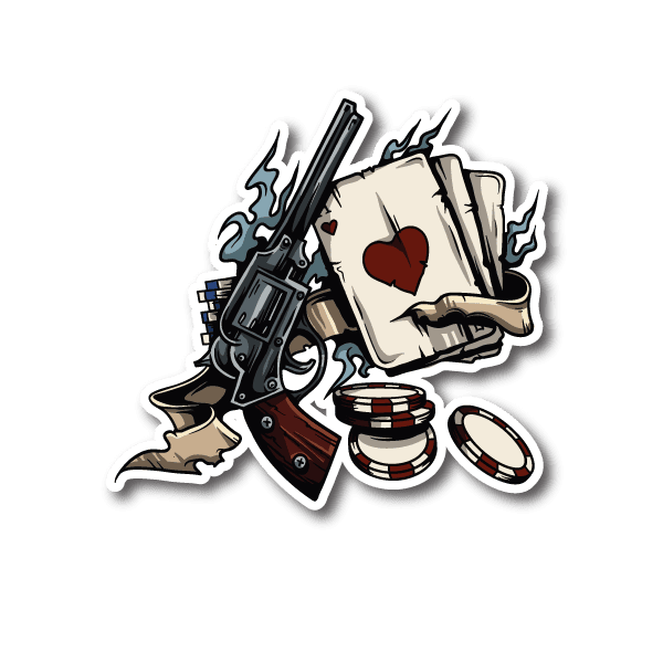 Gambling Chips Guns and Cards Sticker|Vinyl Stickers|Marijuana Stickers ...