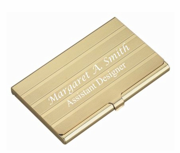Gold Business Card Holder Case > Business Card Holder Engraved