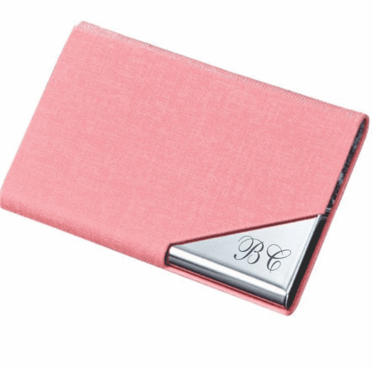 Pink Business Card Holder > Engraved Business Card Cases