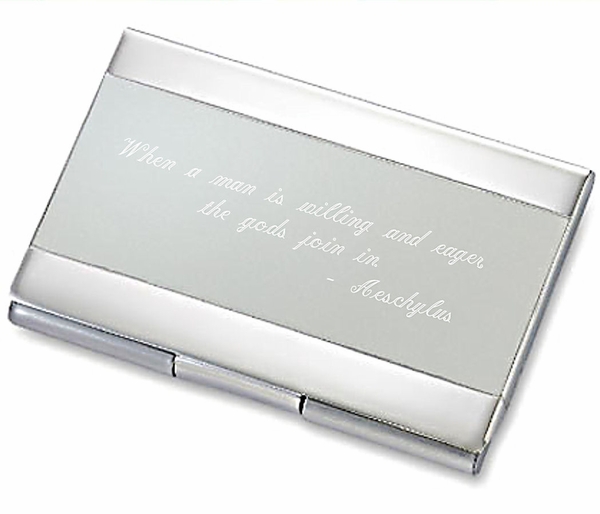 Two Tone Silver Business Card Holder > Business Card Holders