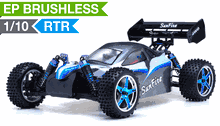 Exceed RC HSP Brushless PRO Off Road Buggy Radio Car 1/10th Electric SunFire RTR Off Road Buggy (EE Blue) RC Remote Control Buggy w/ Aluminum Upgraded Shocks + 3s LiPo Ready