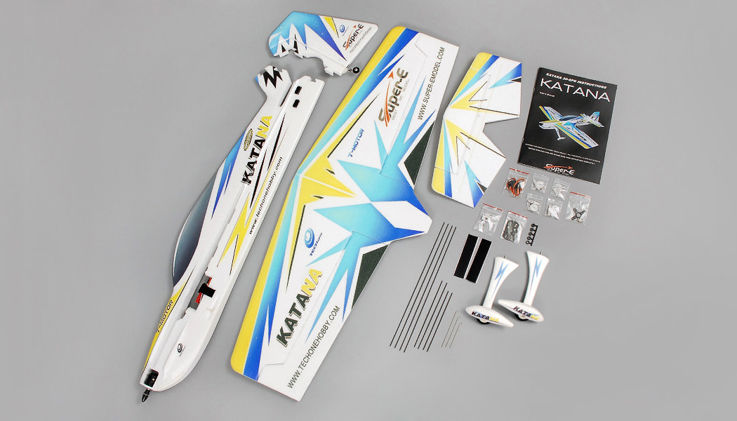 Tech One RC 4 Channel Katana EPO Aerobatic RC Plane Kit (Blue) RC