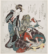 Actors Ichikawa Danjr VII as Asahina and Ichikawa Monnosuke III