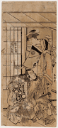 Actors Osagawa Tsuneyo II as Tsukisayo and Matsumoto Koshiro IV as Kudo