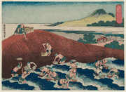 Basket-fishing in the Kinu River