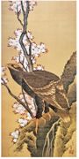 Eagle Near a Cherry Blossom