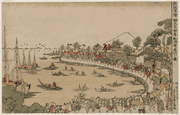 Procession of a Daimyo Passing Shinagawa