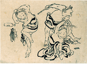 Three Figures in Action