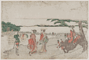 Travelers on the Beach at Enoshima