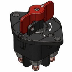 5-100VDC 500Amp Lockout Battery Disconnect�RED Handle - 601D-500R