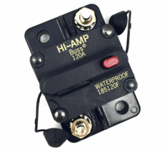 Hi-Amp Circuit Breaker, 90 Amp, Manual & Switchable Reset, Surface