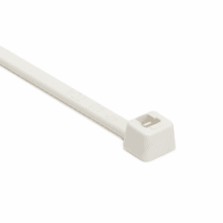 High-Temp Cable Tie, 5.9" Long, 100lb Tensile Strength, PAEK, Beige, 100/pkg