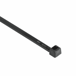 High-Temp Cable Tie, 8" Long, UL Rated, 50lb Tensile Strength, PA66HS, Black, 1000/pkg