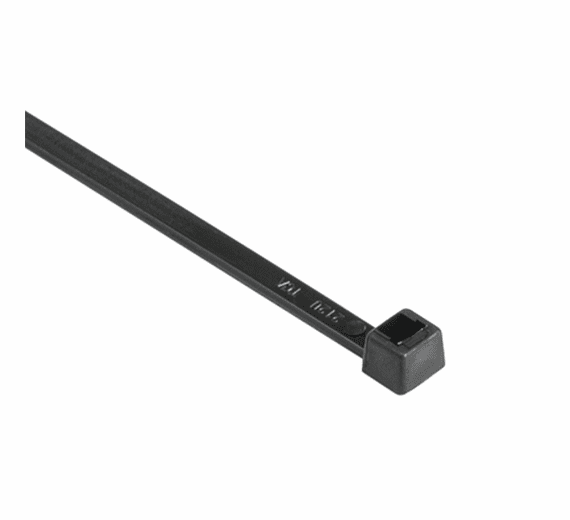 High-Temp Cable Tie, 8" Long, UL Rated, 50lb Tensile Strength, PA66HS, Black, 1000/pkg
