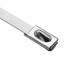 Stainless Steel Tie, 14.3" Long, 202lb Tensile Strength, SS316, Metal, 100/pkg