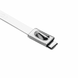 Stainless Steel Tie, 20.5" Long, 202lb Tensile Strength, SS316, Metal, 100/pkg