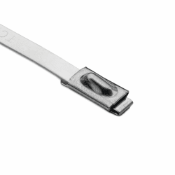 Stainless Steel Tie, 7.9" Long, 202lb Tensile Strength, SS316, Metal, 100/pkg