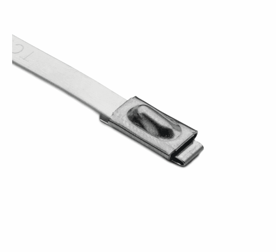 Stainless Steel Tie, 7.9" Long, 202lb Tensile Strength, SS316, Metal, 100/pkg