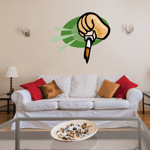 Billiard Rubbing Chalk on Cue Stick Sticker