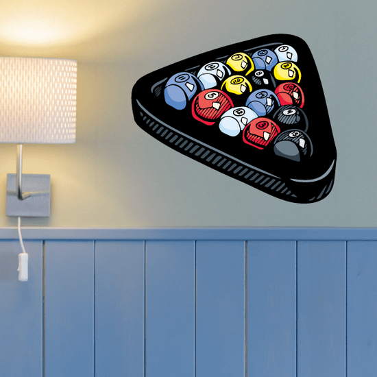 Billiard Stripe Solid Balls in Rack Sticker