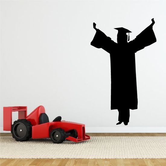 Cheering Female Graduate Decal