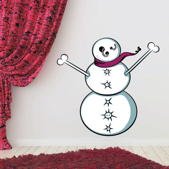 Christmas Snowman Punk Bones Sticker