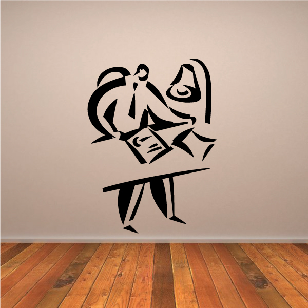 Desk With Light Wall Decal Vinyl Decal Car Decal Business Decal