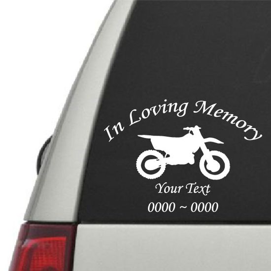 Dirt Bike Custom In Loving Memory Decal