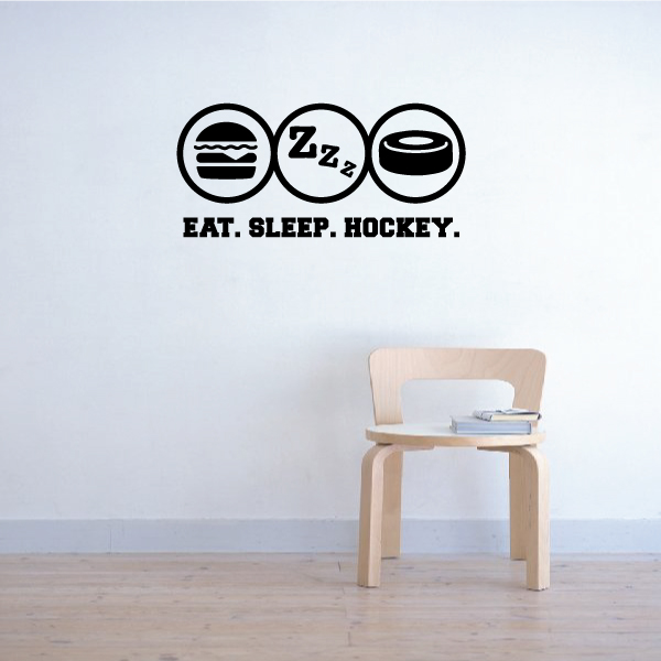 Eat Sleep Hockey Wall Decal