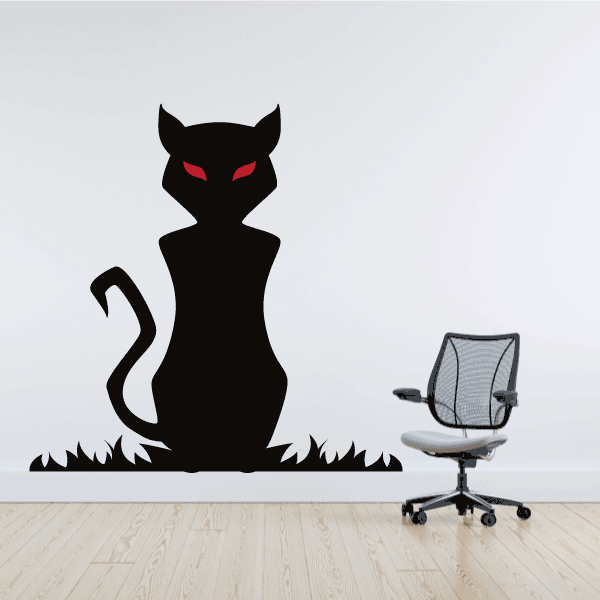 Evil Cat with Red Eyes Sticker