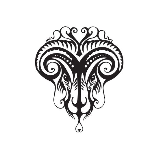 Ares Ram Head Tattoo Decal