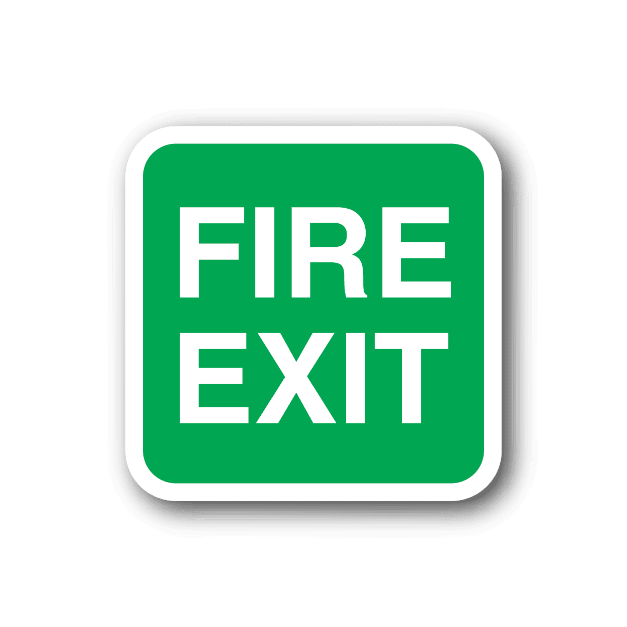 Fire Exit Green Sticker