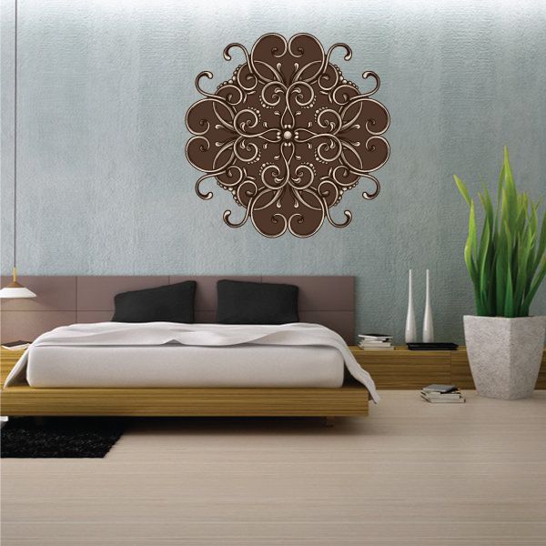 Floral Headboard Wall Decal Vinyl Car Sticker Uscolor005