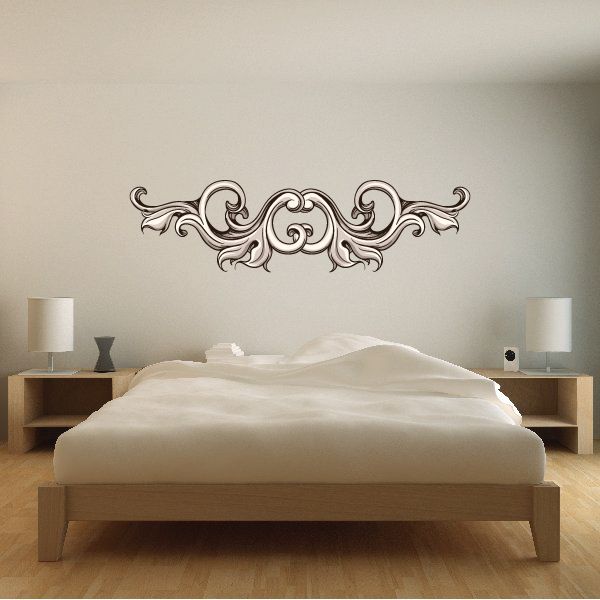 Floral Headboard Wall Decal Vinyl Car Sticker Uscolor009