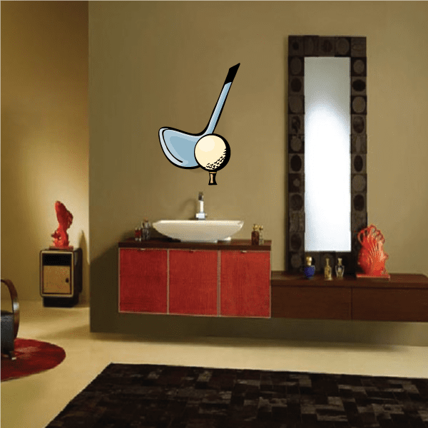 Golf Teeing off Wall Decal Vinyl Sticker Car Sticker Die Cut