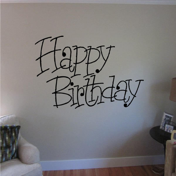 Happy Birthday Wall Decal Vinyl Decal Car Decal Business Sign MC218