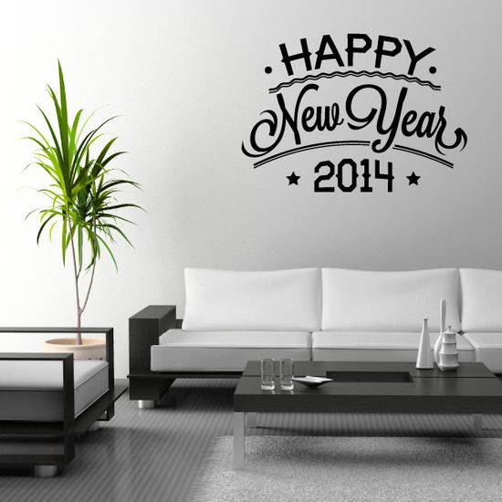 Happy New Years Custom Year Tiered Typography Decal