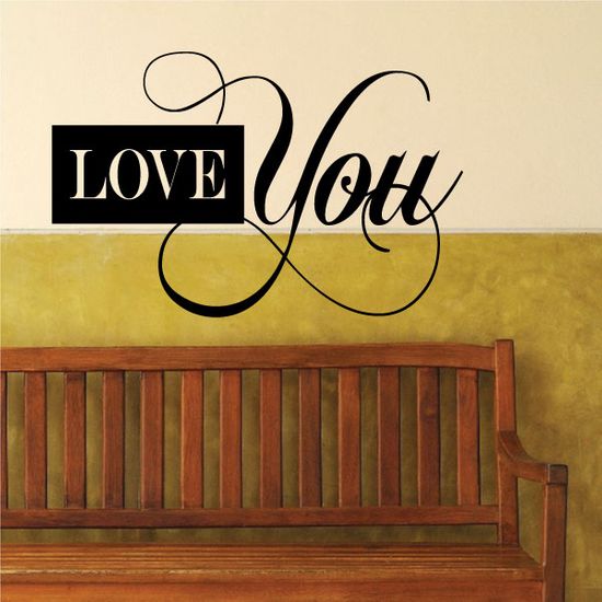 Love You Scroll Text Decal