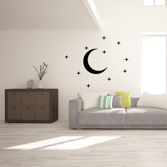 Moon and Stars Decal