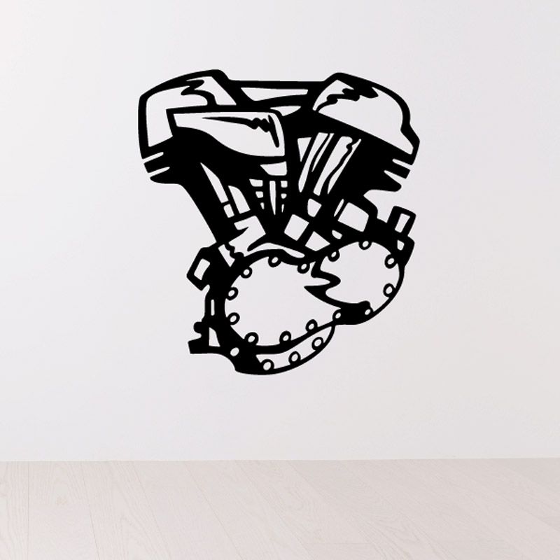 Motorcycle V-Twin Engine Decal