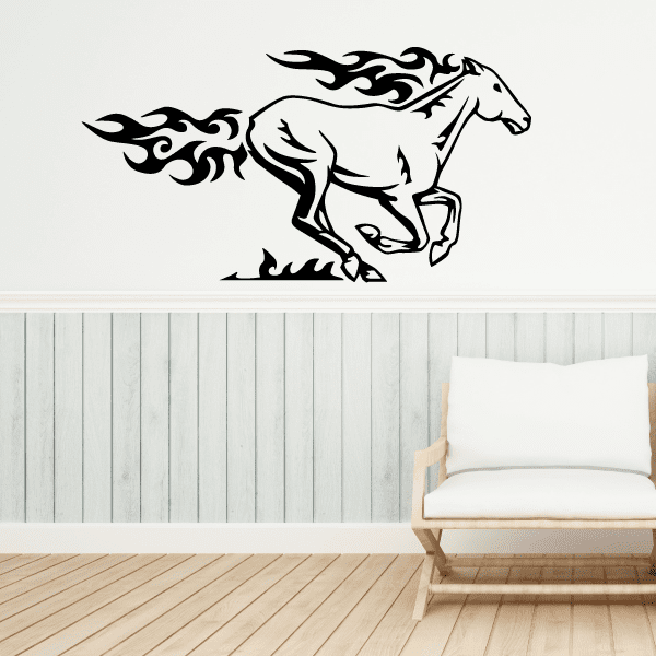 Pulling Saddled Horse Decal