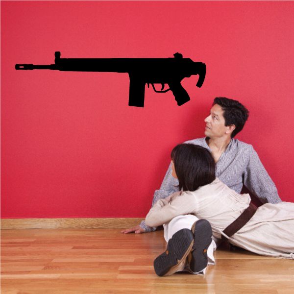 Short Stock Machine Gun Decal